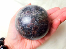 Load image into Gallery viewer, Pakistan Bloodstone Sphere (Garnet in Black Mica)