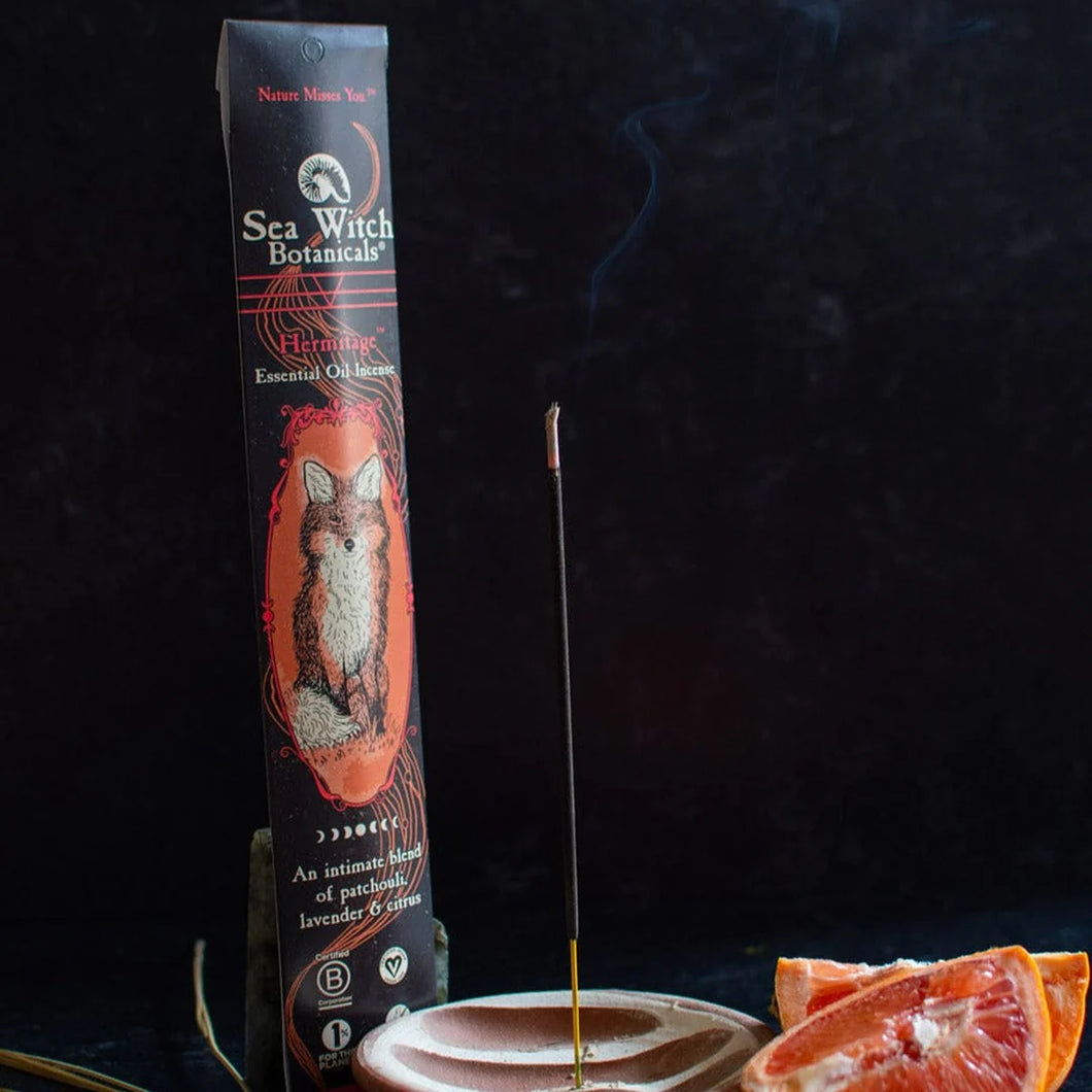 Hermitage Incense: with All-Natural Lavender, Patchouli, & Citrus Essential Oils