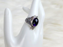 Load image into Gallery viewer, Dark Amethyst Sterling Silver Ring, size 10.25

