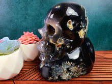 Load image into Gallery viewer, Amethyst Geode Display Skull
