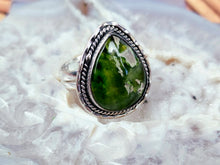 Load image into Gallery viewer, Australian Green Opal Sterling Silver Ring, size 8.75
