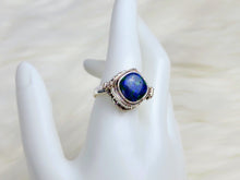 Load image into Gallery viewer, Azurite &amp; Malachite Poison Ring, Sterling Silver, size 10.75
