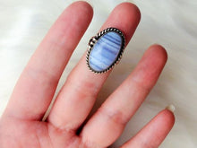 Load image into Gallery viewer, Blue Lace Agate Sterling Silver Ring, size 5.75
