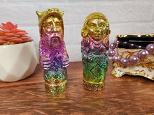 Load image into Gallery viewer, Large Bismuth Odin &amp; Freya Idols
