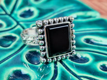Load image into Gallery viewer, Black Onyx Sterling Silver Ring, size 10.75

