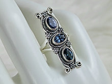 Load image into Gallery viewer, Blue Spinel Sterling Silver Ring, size 7.25
