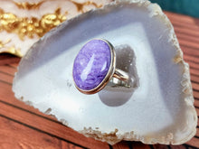 Load image into Gallery viewer, Charoite Sterling Silver Ring, size 11.5
