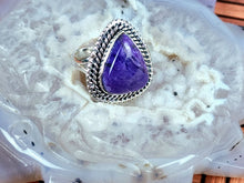 Load image into Gallery viewer, Charoite Sterling Silver Ring, size 9.5
