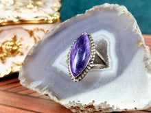 Load image into Gallery viewer, Charoite Sterling Silver Ring, size 8

