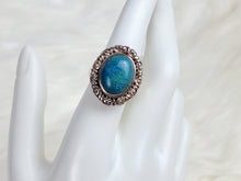 Load image into Gallery viewer, Chrysocolla Sterling Silver Ring, size 8
