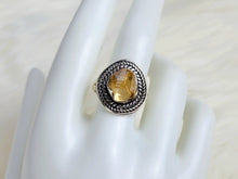 Load image into Gallery viewer, Citrine Sterling Silver Ring, size 9.25
