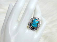 Load image into Gallery viewer, Copper in Turquoise Sterling Silver Ring, size 7
