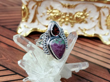 Load image into Gallery viewer, Garnet &amp; Ruby Zoisite Sterling Silver Ring, size 9.5
