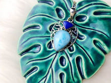 Load image into Gallery viewer, Lapis Lazuli &amp; Larimar Sterling Silver Pendant
