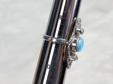 Load image into Gallery viewer, Larimar &amp; Aquamarine Sterling Silver Ring, size 9
