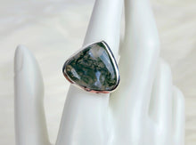 Load image into Gallery viewer, Moss Agate Sterling Silver Ring, size 9
