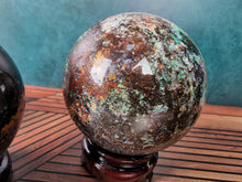 Load image into Gallery viewer, Ocean Opal Sphere (Malachite Inclusions)
