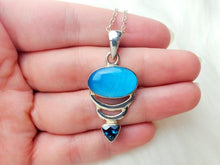 Load image into Gallery viewer, Peruvian Blue Opal &amp; London Blue Topaz Sterling Silver Pendant

