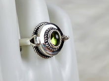 Load image into Gallery viewer, Peridot Poison Ring, Sterling Silver, size 7.75

