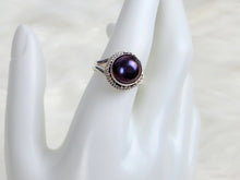 Load image into Gallery viewer, Titanium Cultured Pearl Sterling Silver Ring, size 8.75
