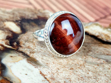 Load image into Gallery viewer, Red Tiger&#39;s Eye Large Sterling Silver Ring, size 10.25
