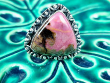 Load image into Gallery viewer, Rhodonite Sterling Silver Ring, size 9.25
