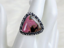 Load image into Gallery viewer, Rhodonite Sterling Silver Ring, size 9.25
