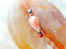 Load image into Gallery viewer, Scolecite &amp; Carnelian Sterling Silver Pendant
