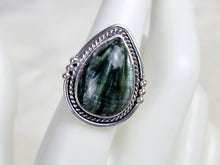 Load image into Gallery viewer, Seraphinite Sterling Silver Ring, size 7.75
