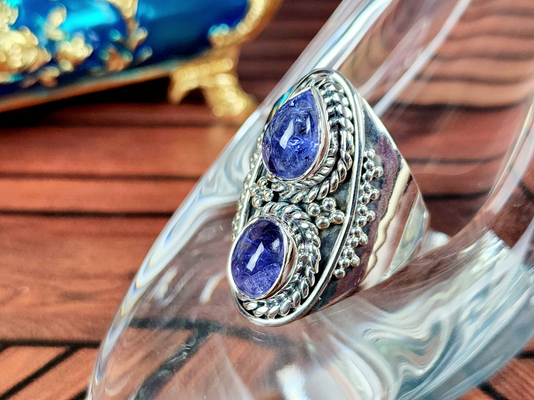 Tanzanite Sterling Silver Ring, size 9